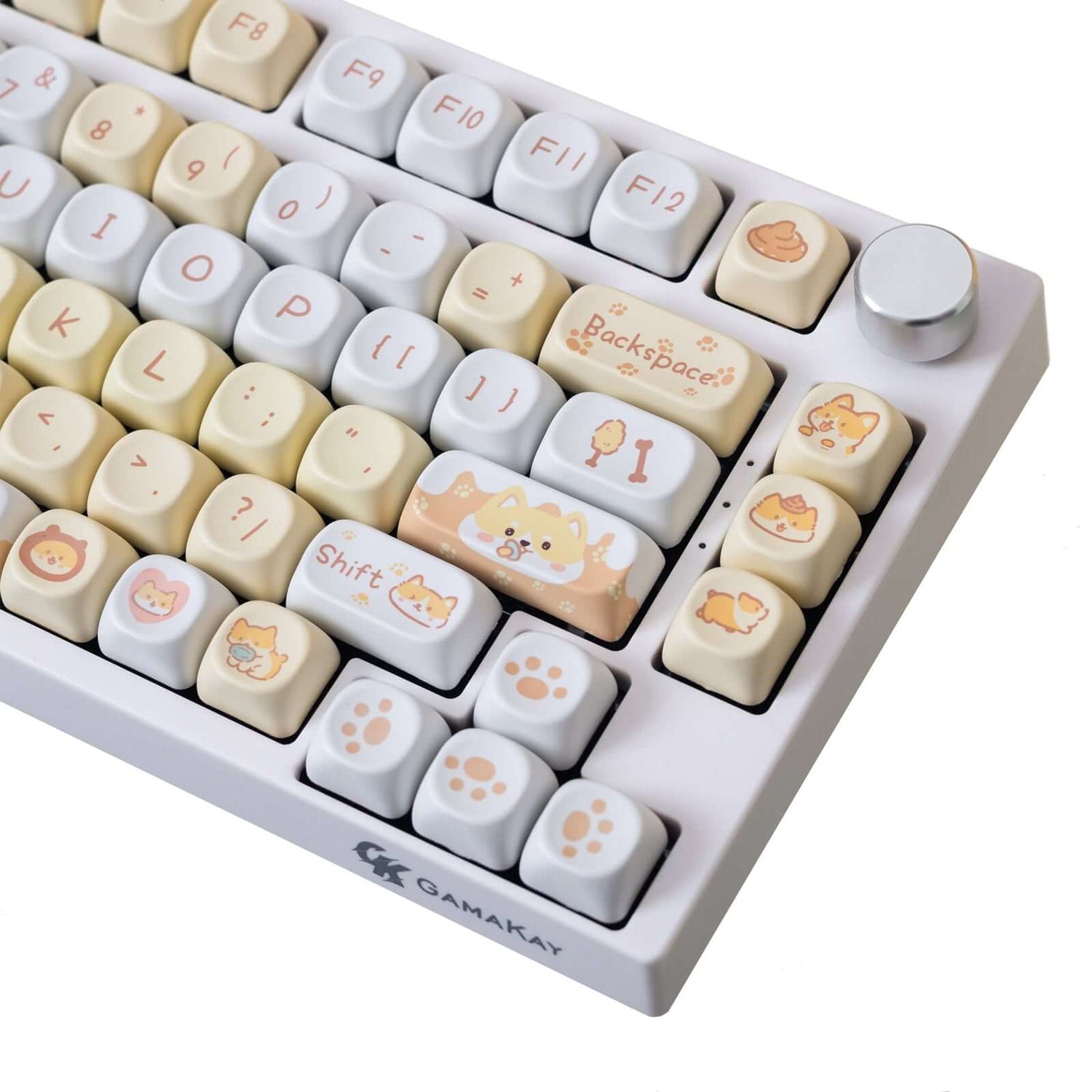 Gamakay 132 キー イエロー & ホワイト キーキャップ セット