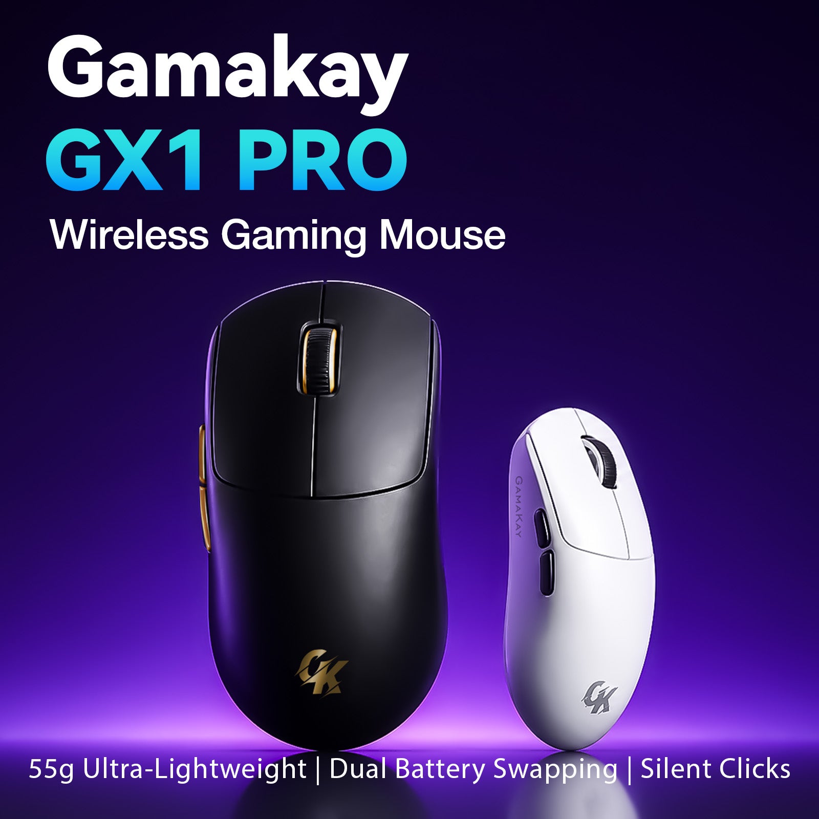 GamaKay GX1 & GX1 PRO 55g Ultra-Light Silent Wireless Gaming Mouse