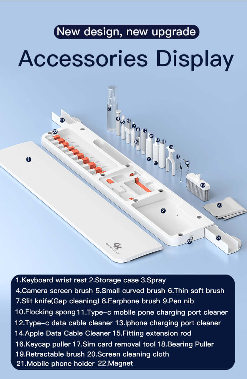 Gamakay 85%キーボード用リストレストパッド&21in1クリーニングツールキット