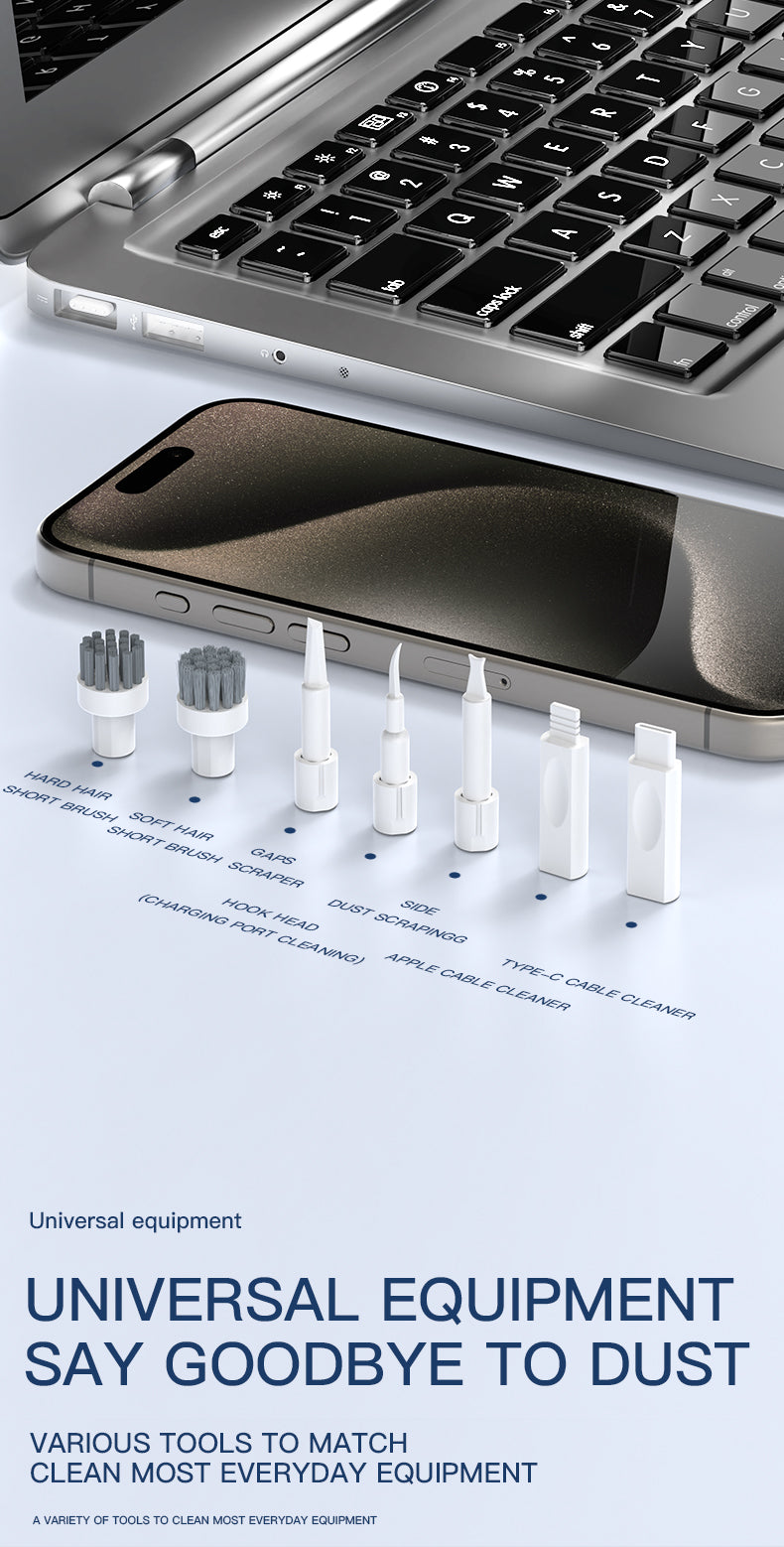 Gamakay 33-in-1 Multifunctional Cleaning Kit showing various cleaning tools for electronics, efficient dust removal.