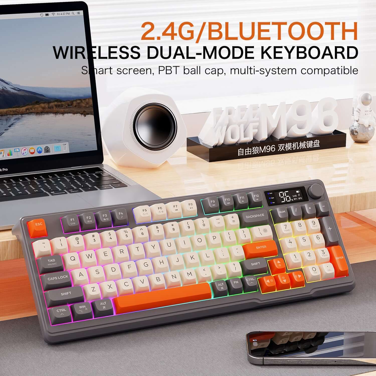Gamakay x Freewolf M96 Kabellose Mechanische Gaming-Tastatur mit Display