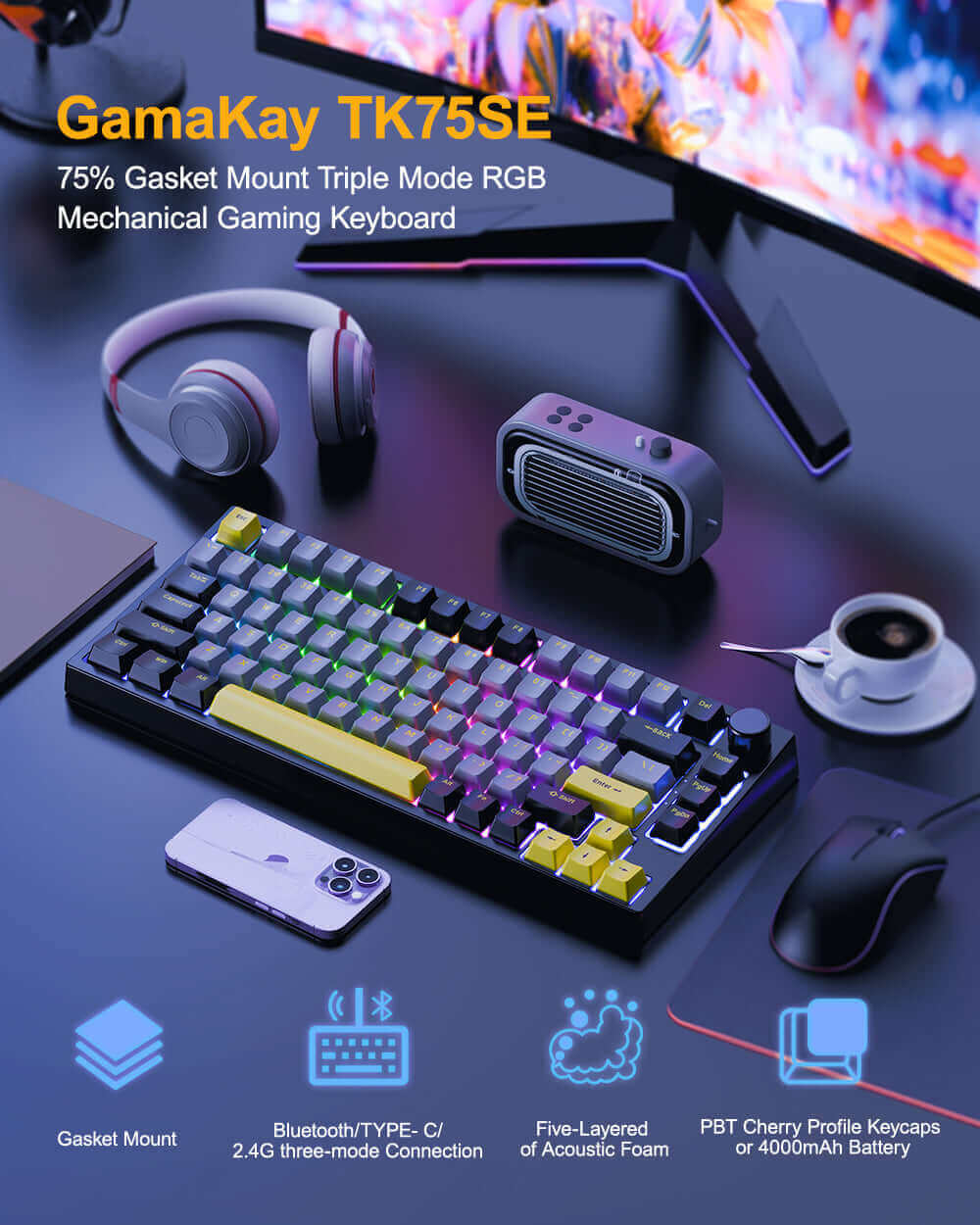 GamaKay TK75SE 75% Mechanical keyboard