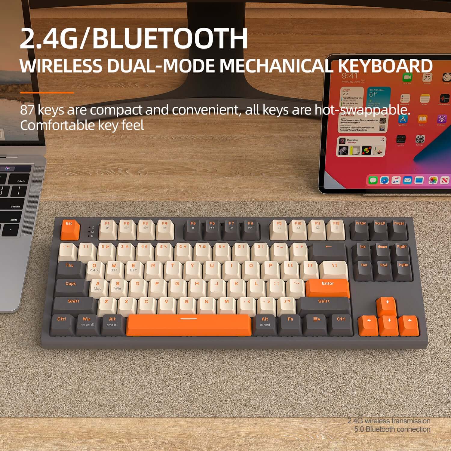 Budget gaming mechanical Freewolf M88 wireless keyboard