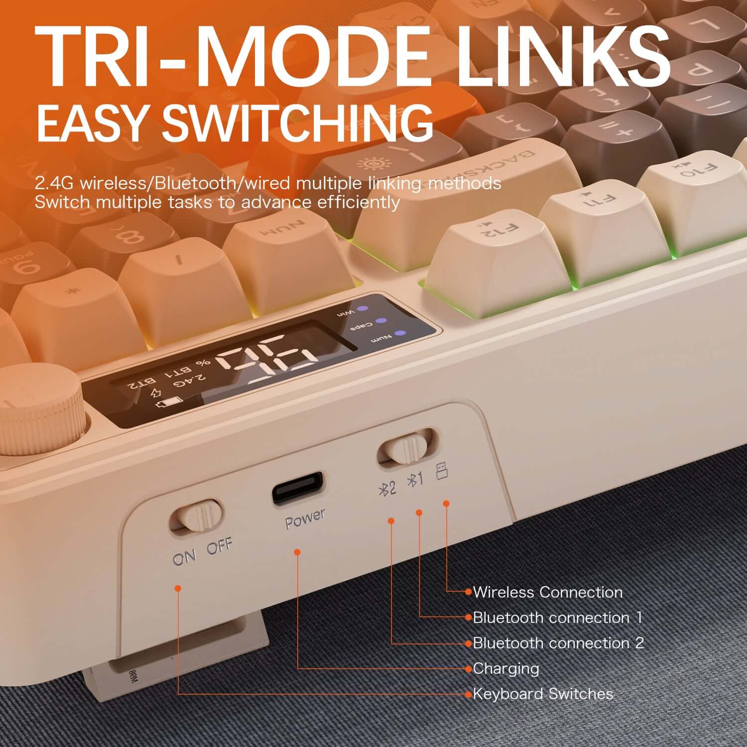 Gamakay x Freewolf M96 Kabellose Mechanische Gaming-Tastatur mit Display