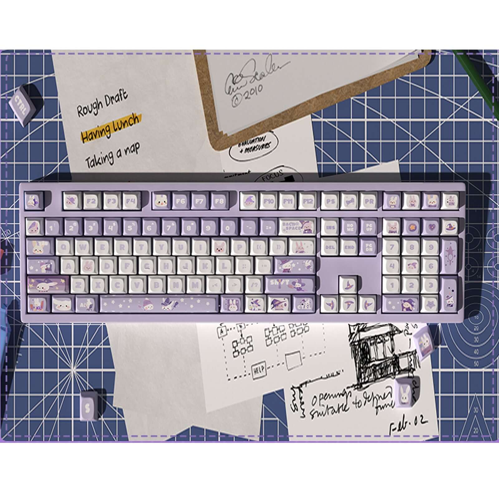GamaKay Gamakay 137 Keys Cute Rabbit Keycaps Set