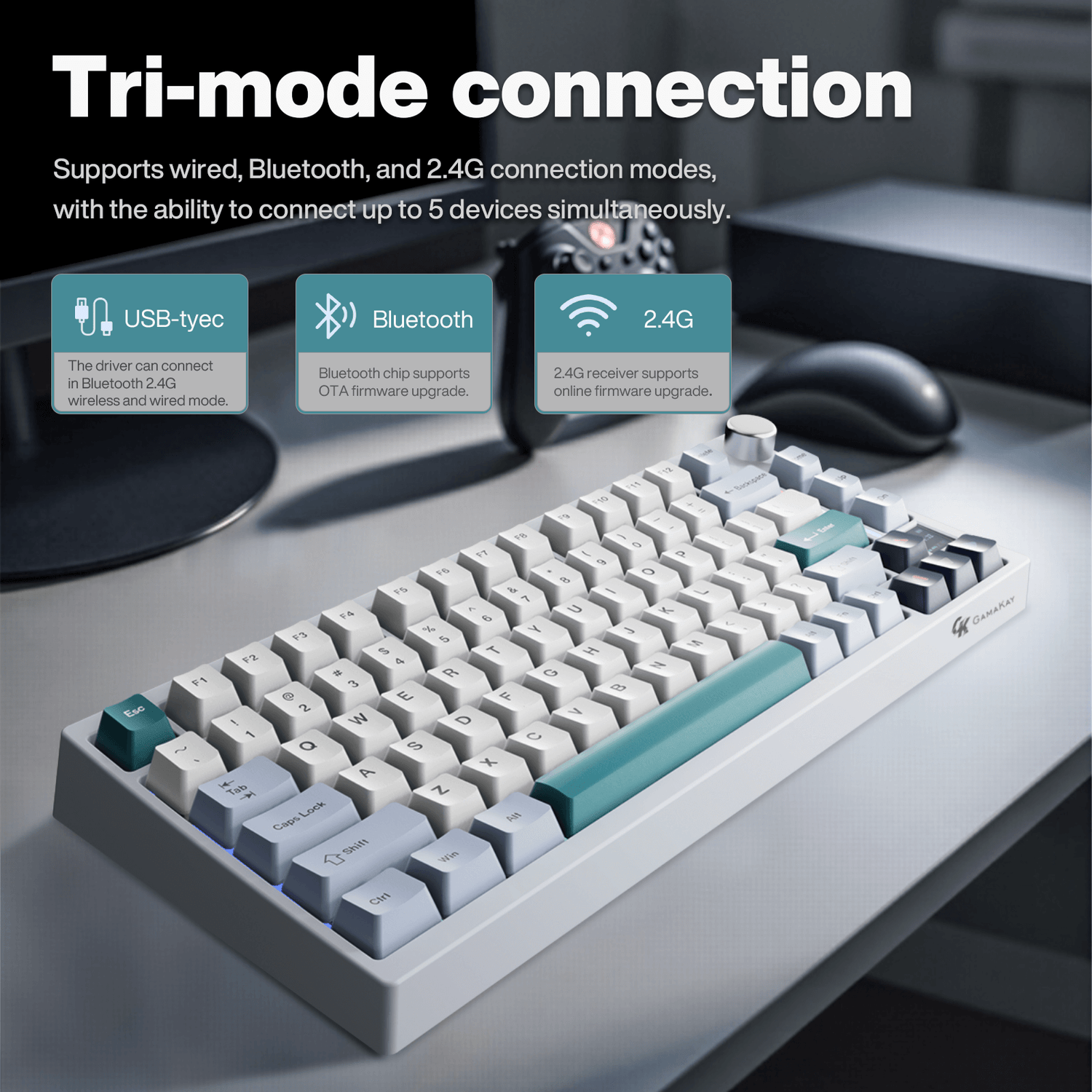 (Nuevo) Gamakay TK75 V2 75% teclado mecánico silencioso