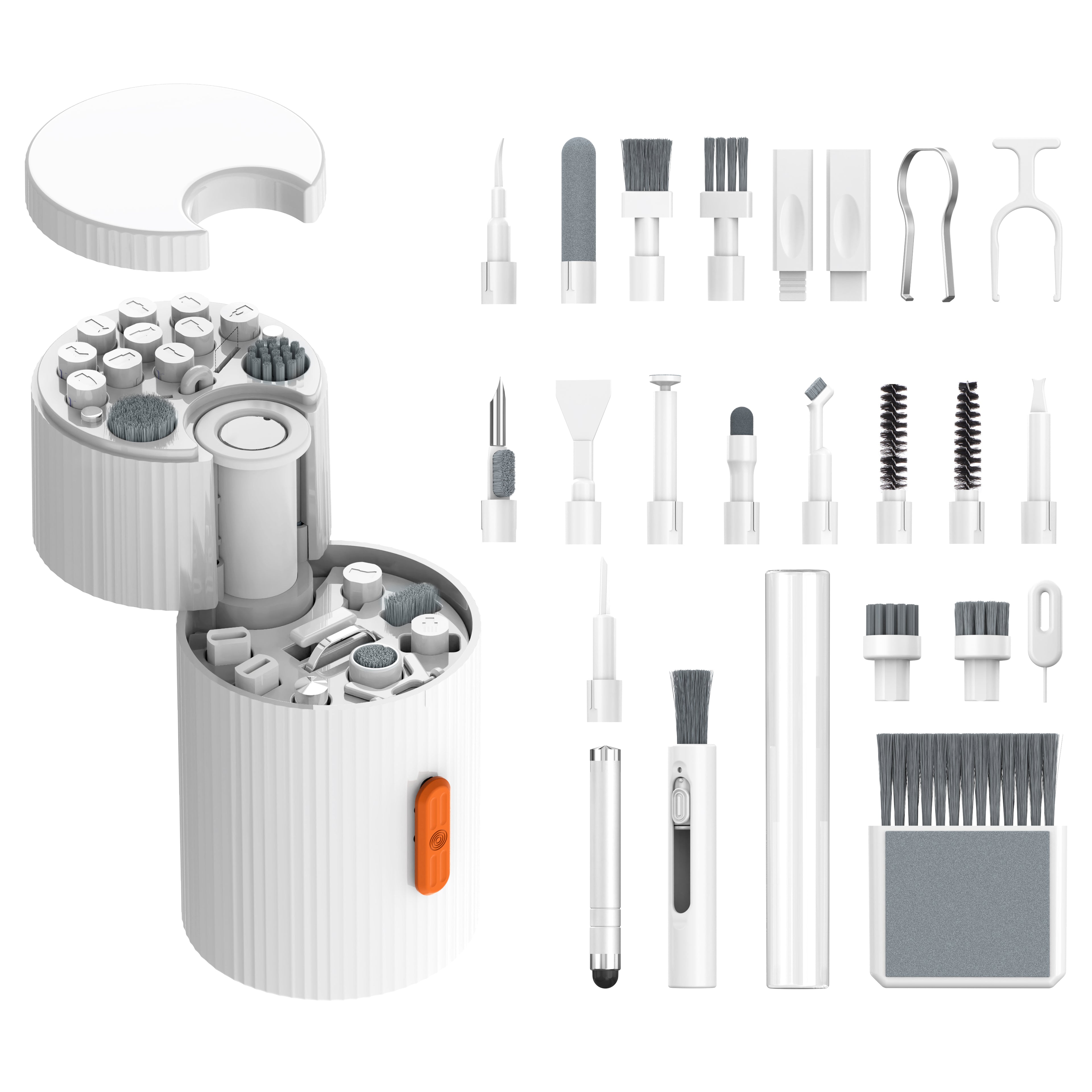 Gamakay 33-in-1 Magnetic Rotating Cleaning Kit for Keyboards, Laptops, Cameras & Earbuds