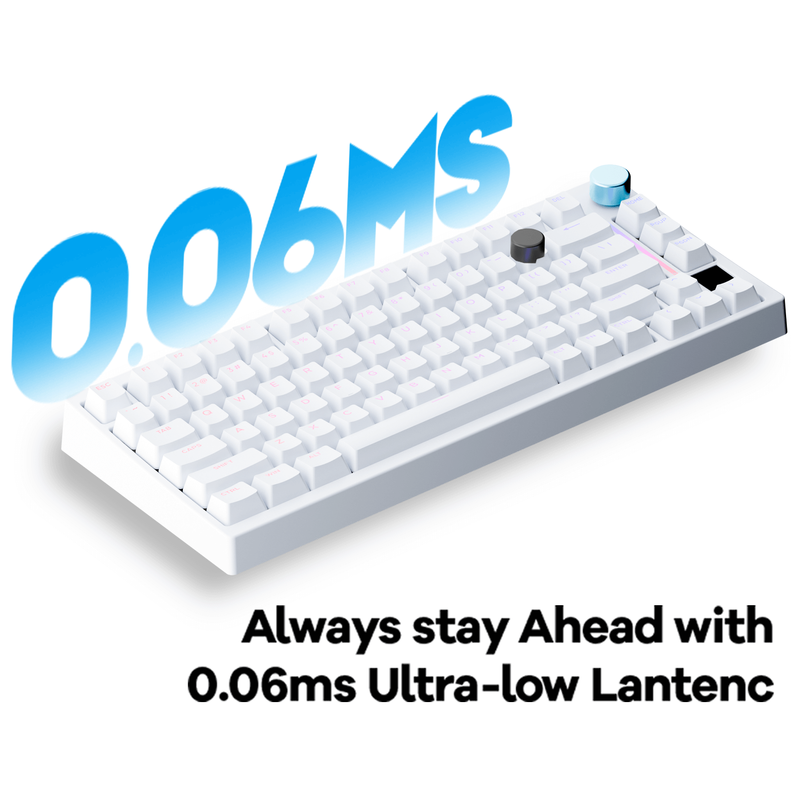 Gamakay TK75HE V2 hall effect keyboard with low latency, gives you quick response in gaming and typing