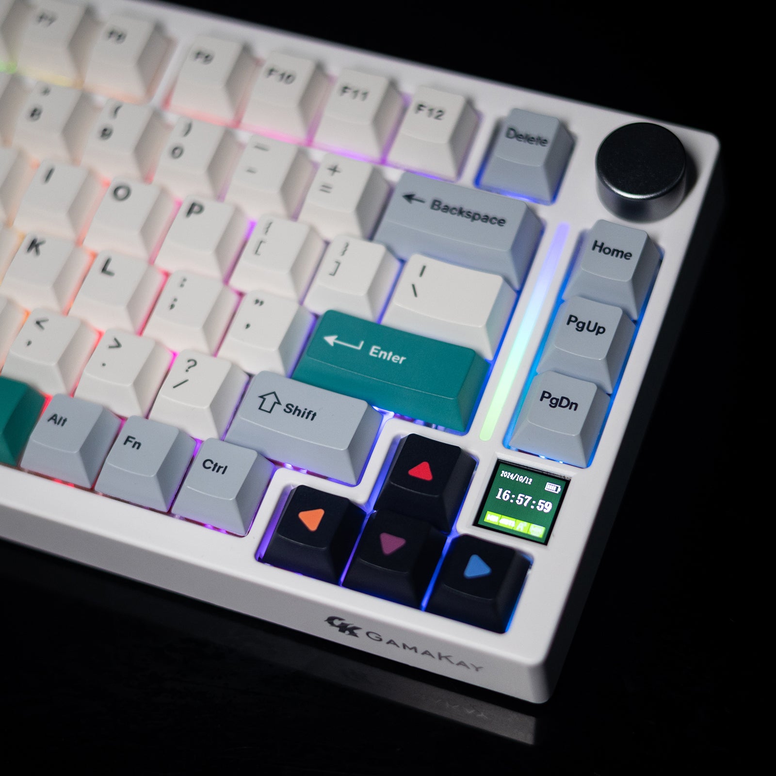 TK75 V2, upgrade version with the RGB Light bar and TFT screen.