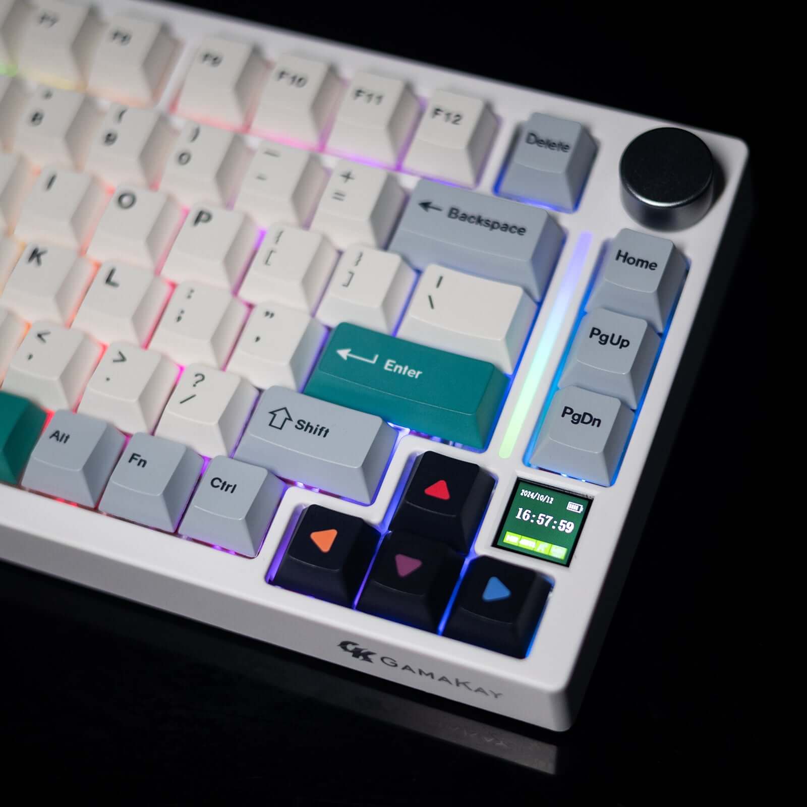 TK75 V2, upgrade version with the RGB Light bar and TFT screen.
