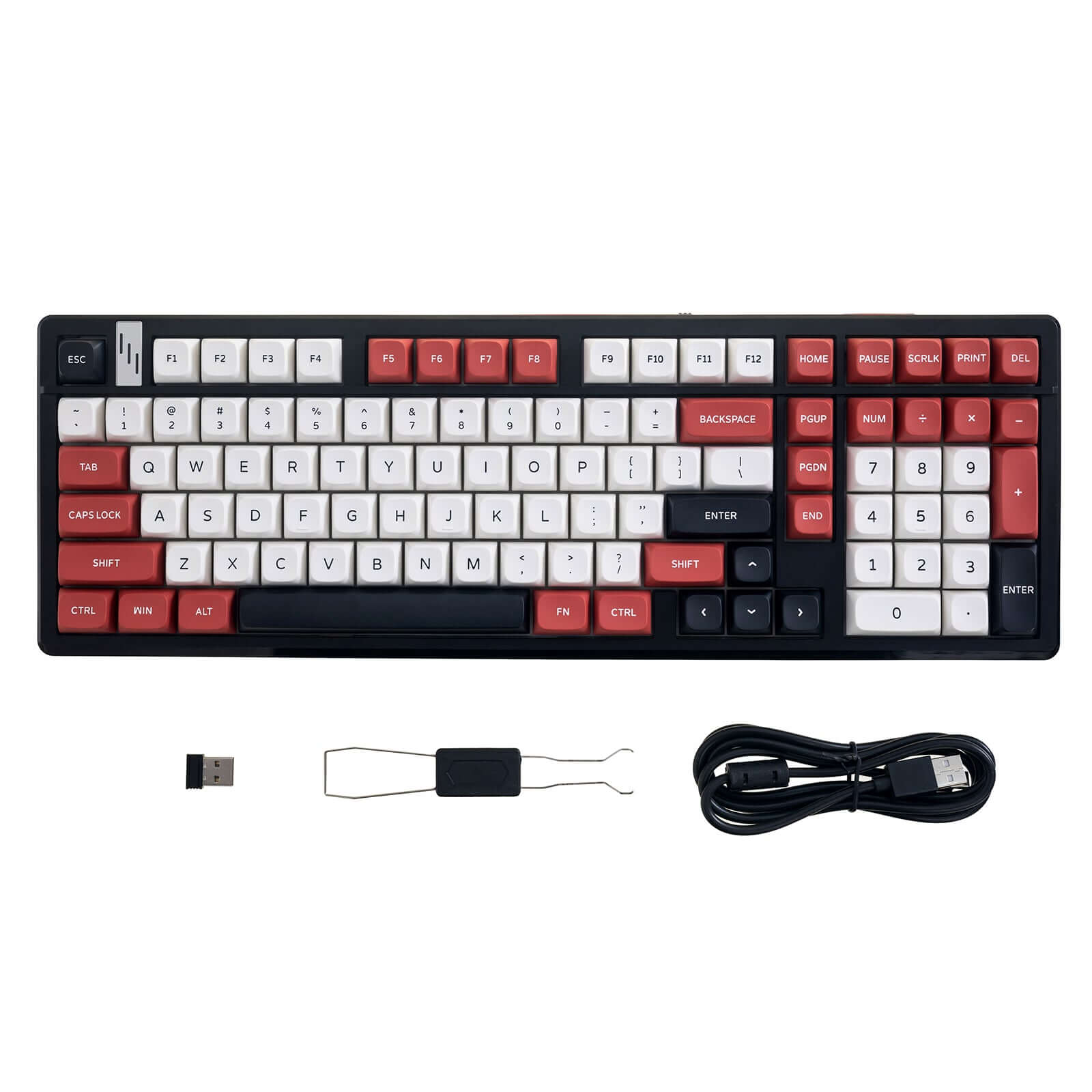 The Gamakay Tk101 mechanica keyboard come with a usb type C cable, Dual-head keycap puller