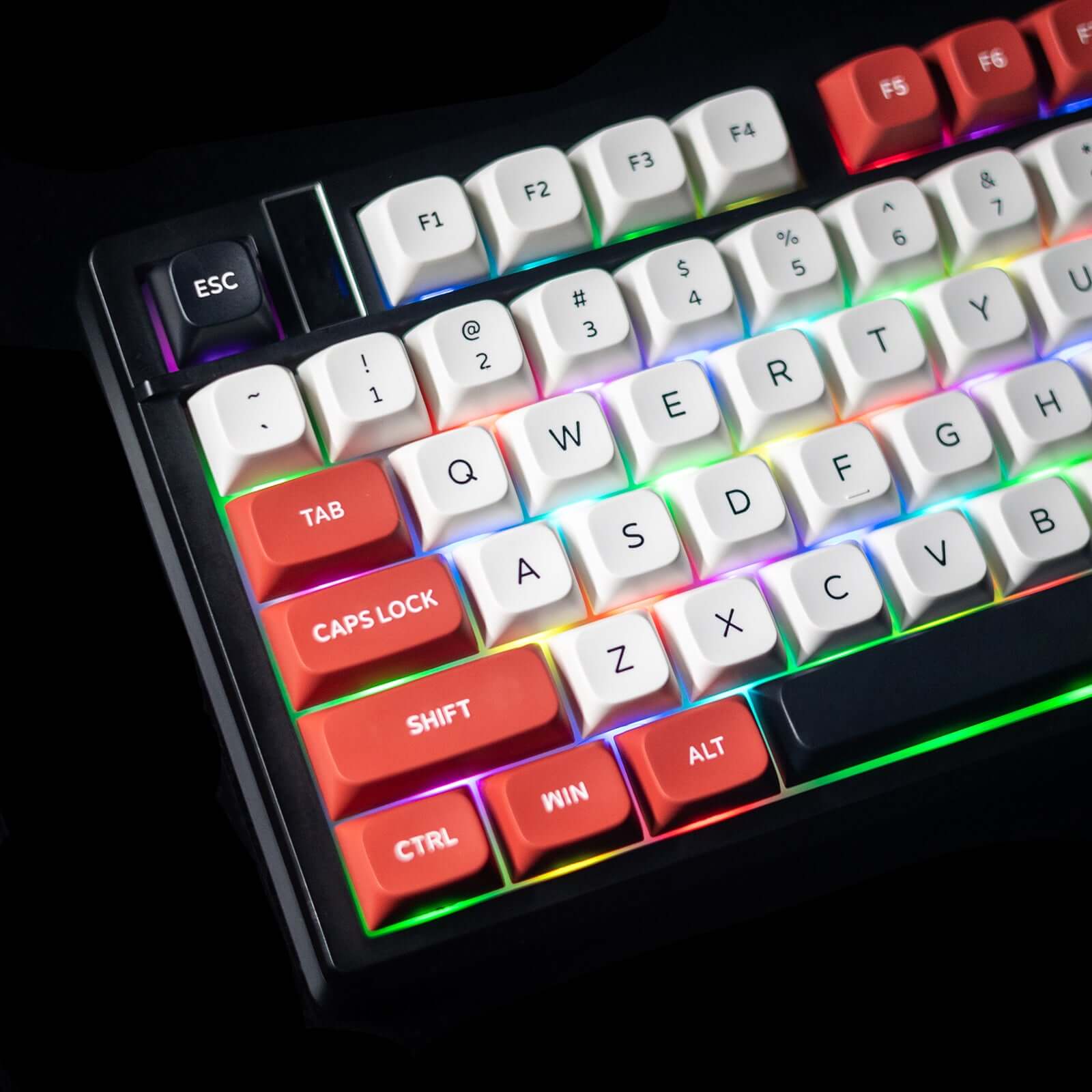 Gamakay TK101 QMK wireless mechanical keyboard with vibrant RGB backlighting and full key layout.