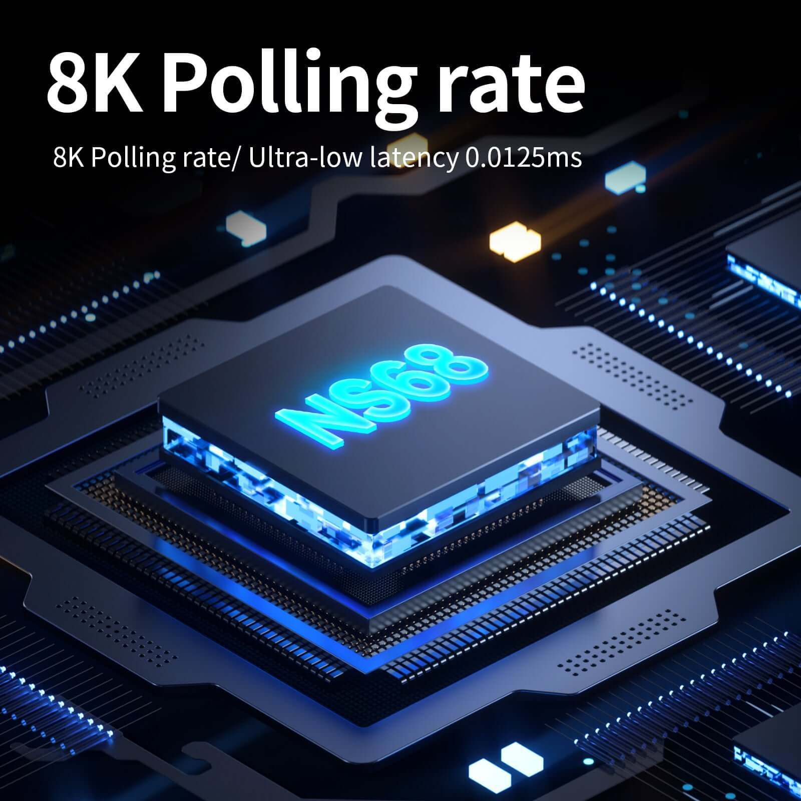 Gamakay x naugh shark ns68 is a 8k polling rate hall effect gaming keyboard the lantency is 0.06 ms