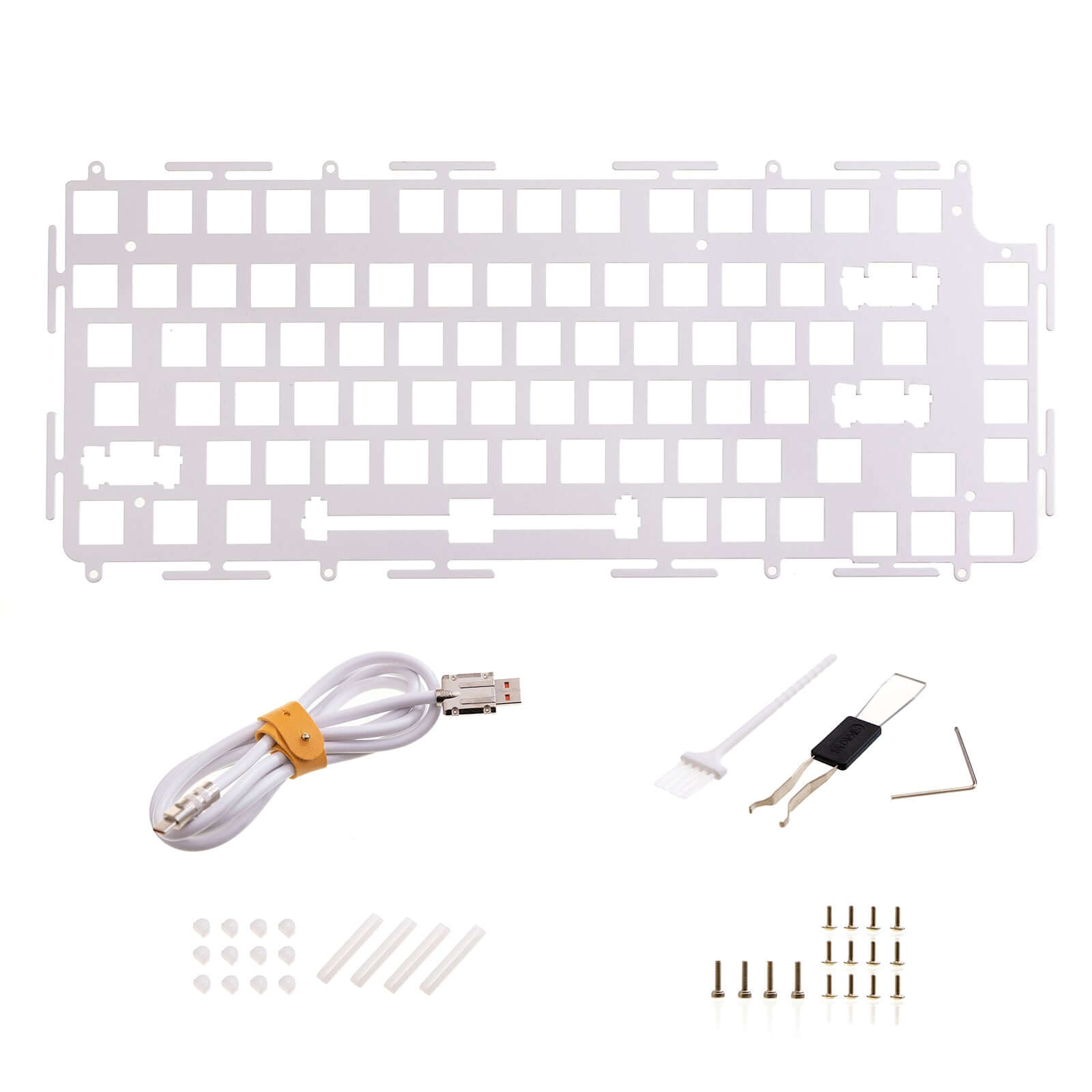 The SN75 mechanical keyboard kit suppots to modifty in the Gasted-mounted top structure. The position plate is aluminum