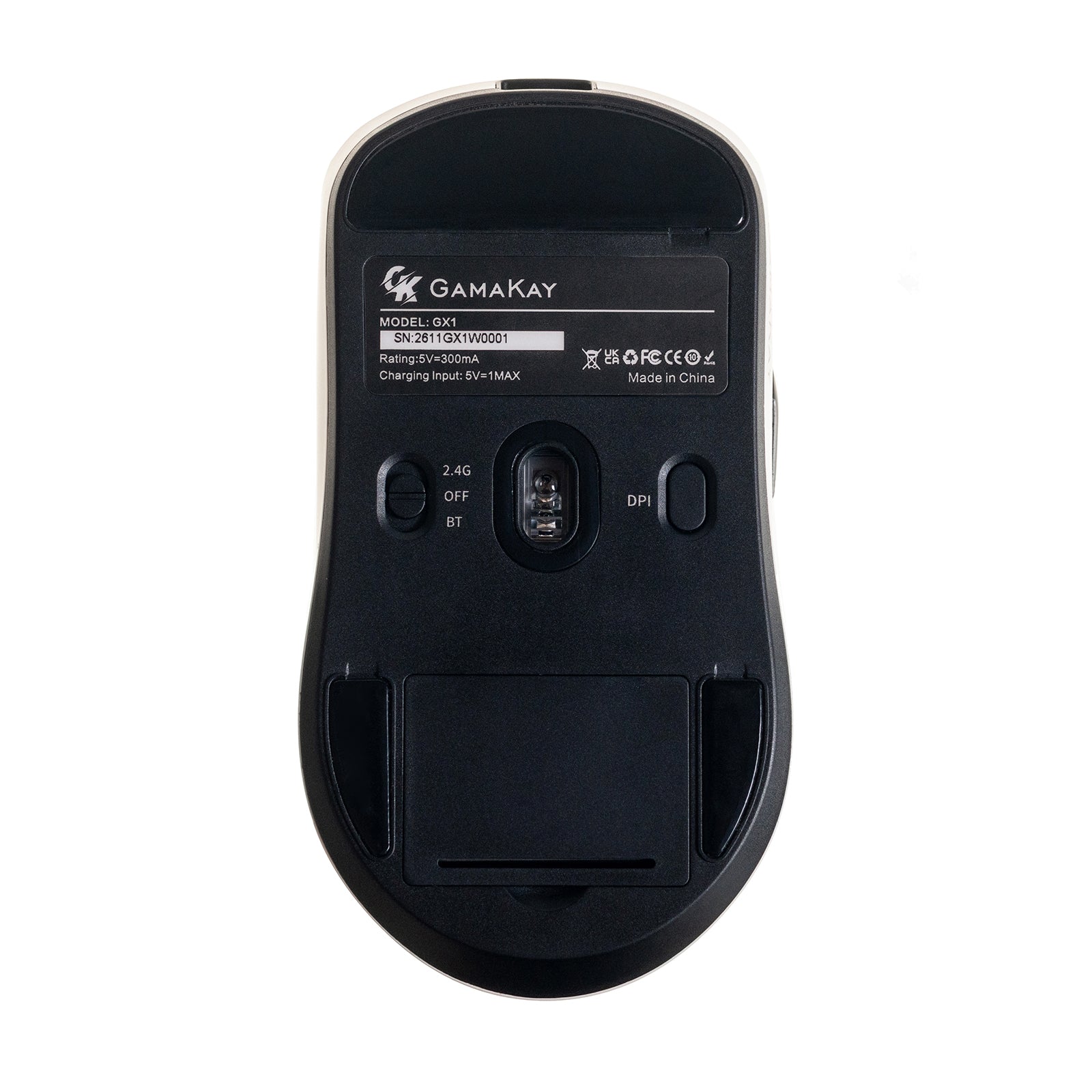 Gamakay GX1 black silent wireless gaming mouse close-up