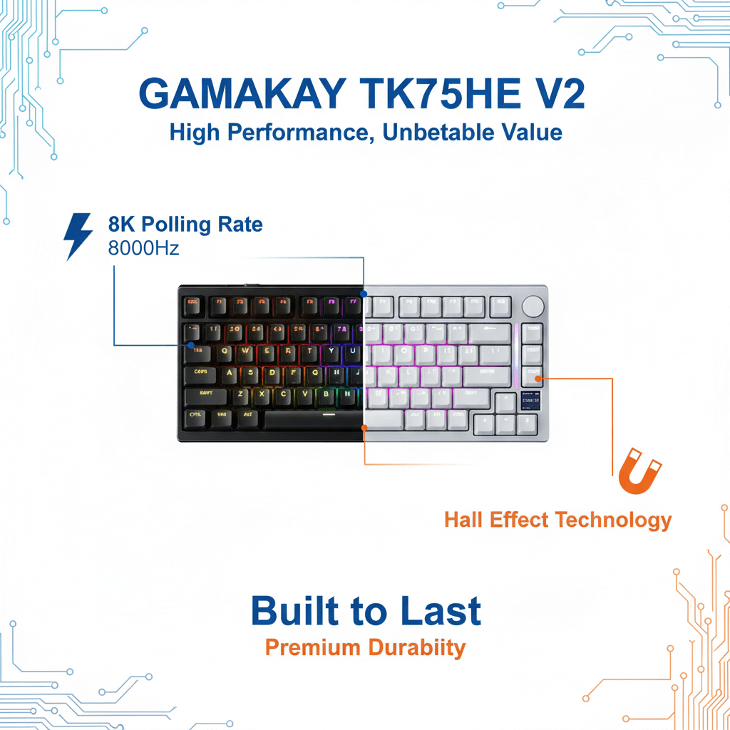 TK75HE V2 Hall effect 8K polling rate gaming keyboard