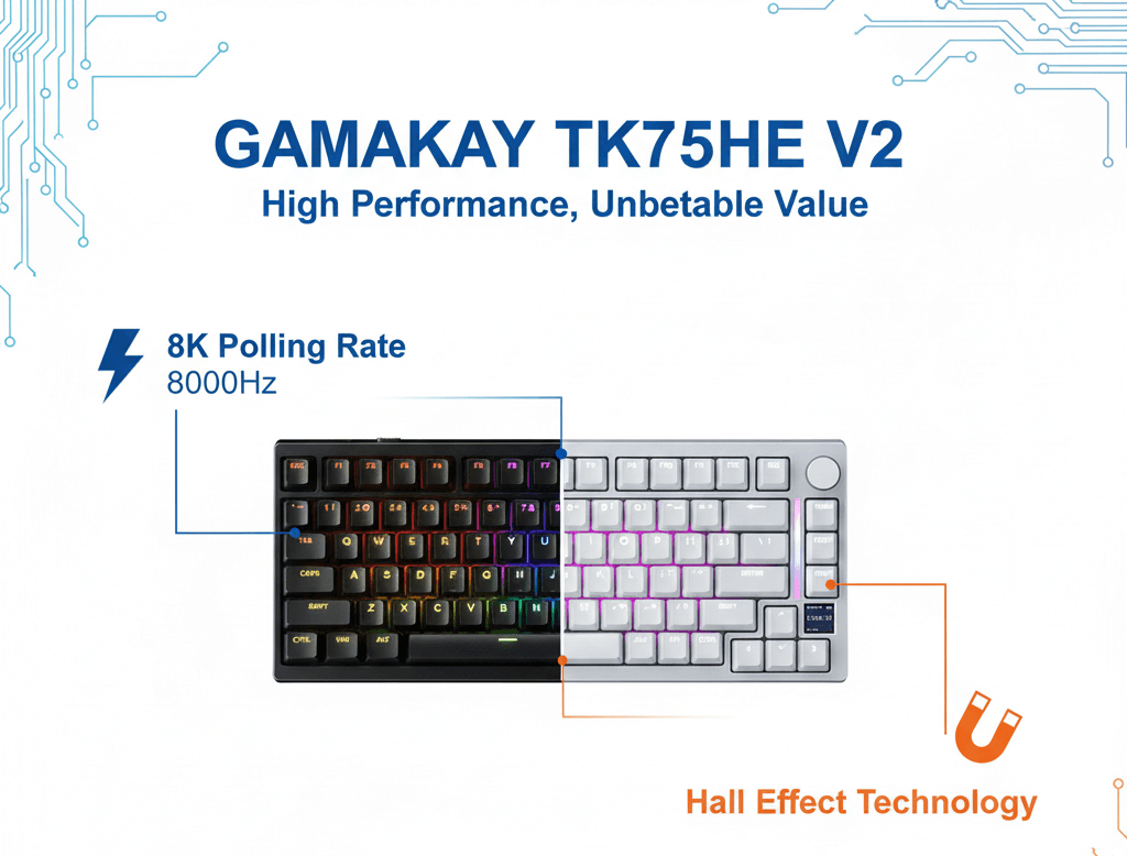 TK75HE V2 Hall effect 8K polling rate gaming keyboard