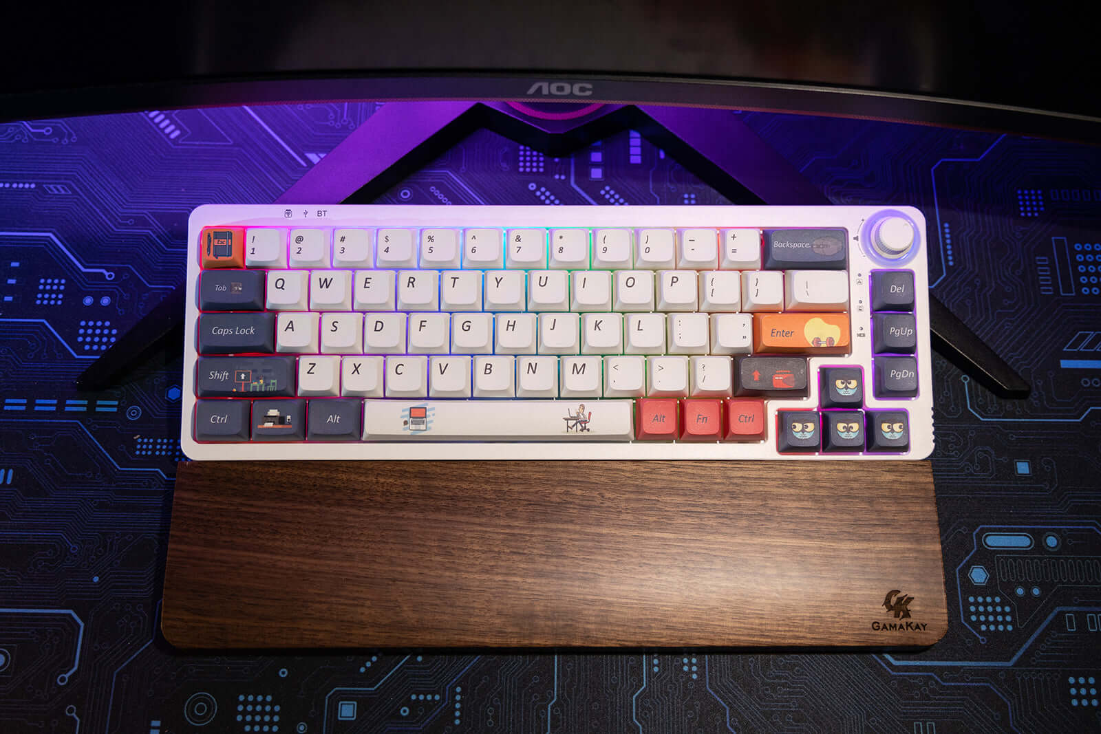 Gamakay Wood Wrist Rest-Rosewood /Walnut Wood /Sapele Wood for 75% keyboard