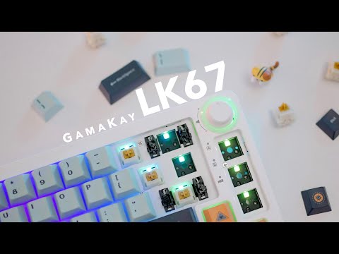 This is a modding video for LK67 mechanical keyboard kit, in the video show how does this keyboard, including the gasket-mout structure of the keyboard, the function of the nob. also it modding the keyboard with the mechanical switches. In the video you can see the RBG Ligh effect and the keyboard sound test.