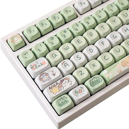 Gamakay 132 Keys Green &amp; White Keycaps Set