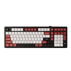 Gamakay Tk101 QMK wireless mechanical keyboard with number pad The MDA profile keycaps printed in color Black &amp; Red while the number pad in color white.