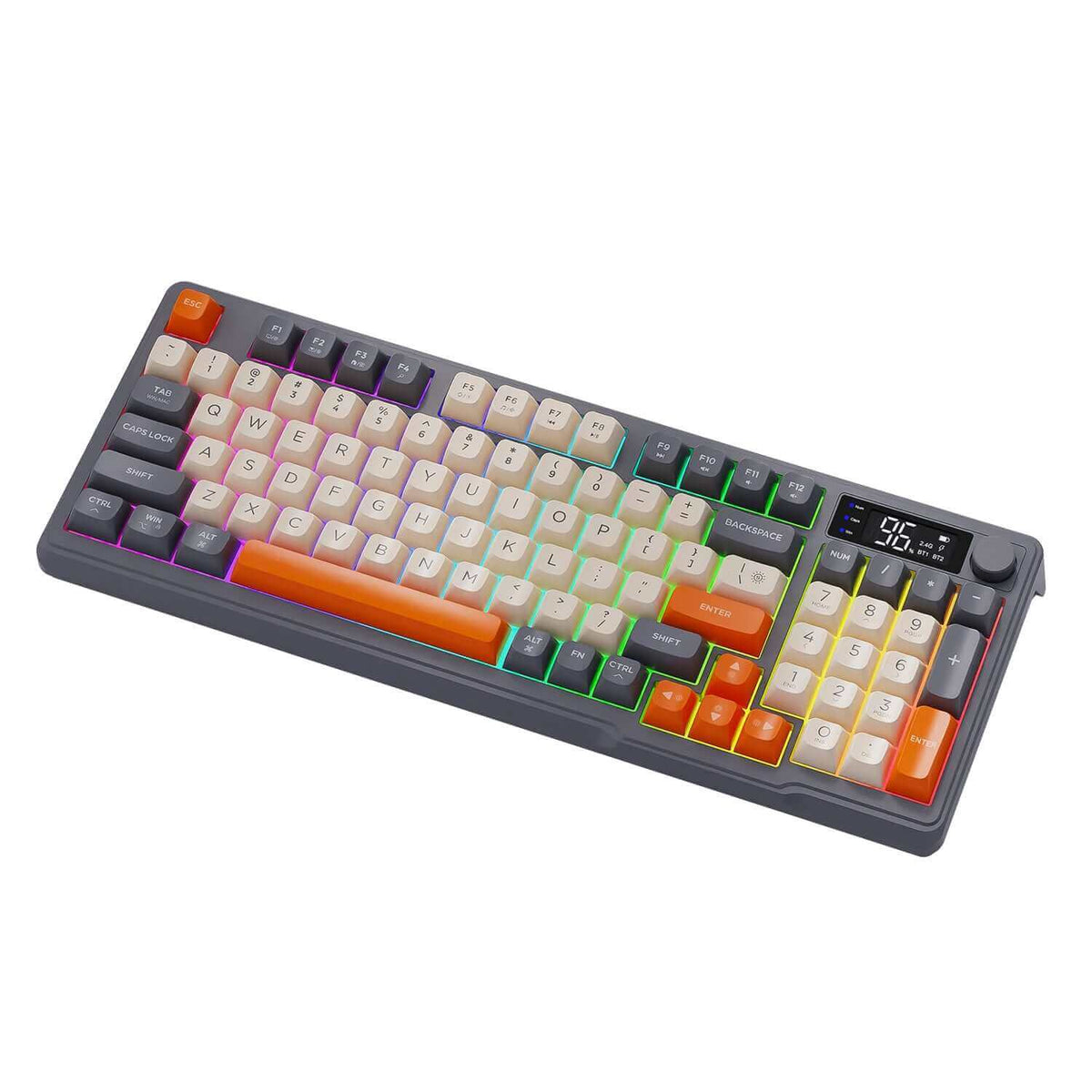 Clavier de jeu à sensation mécanique sans fil Gamakay x M96 avec écran daffichage