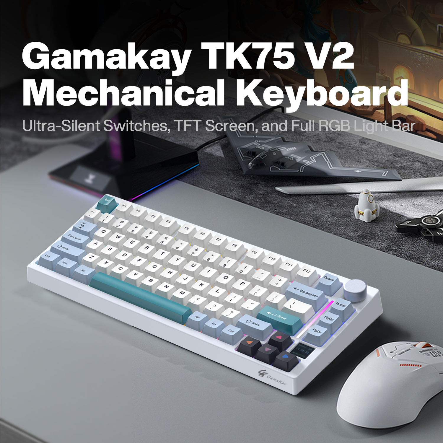 (新品) Gamakay TK75 V2 75% サイレント メカニカル キーボード