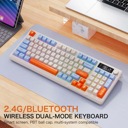 Gamakay x Freewolf M96 Wireless Mechanical Feeling Gaming keyboard with Display Screen