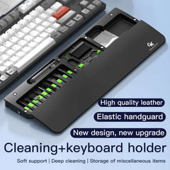 22 in one cleaning tools inside the wrist rest pad