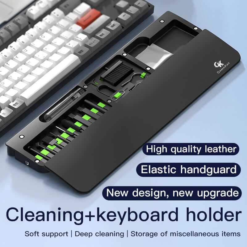 22 in one cleaning tools inside the wrist rest pad