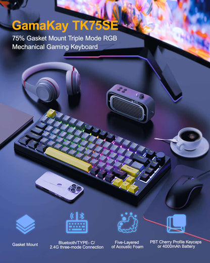 GamaKay TK75SE 75% Gasket Mount Mechanical keyboard