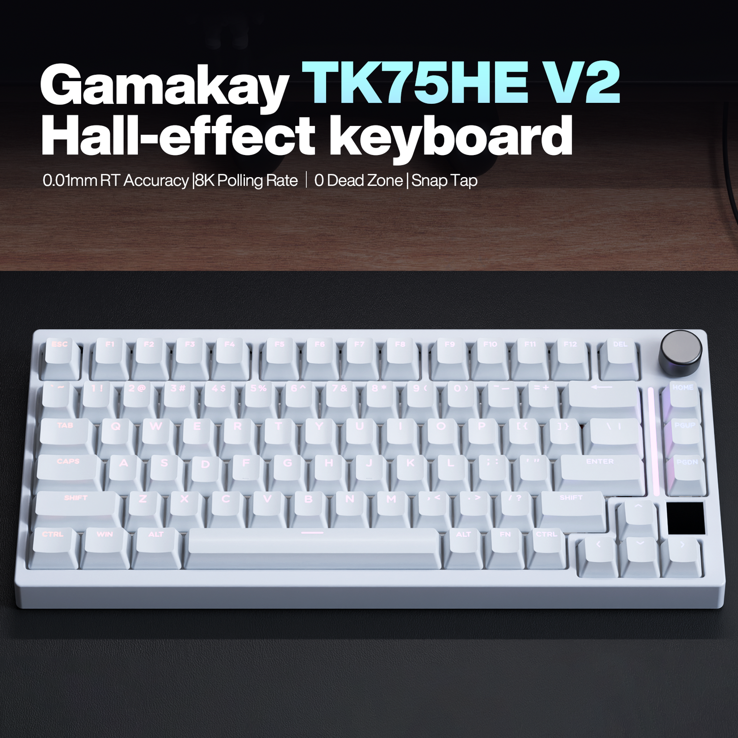 Gamakay TK75HE V2 8K Polling Rate RT Accuracy Hall-effect keyboard