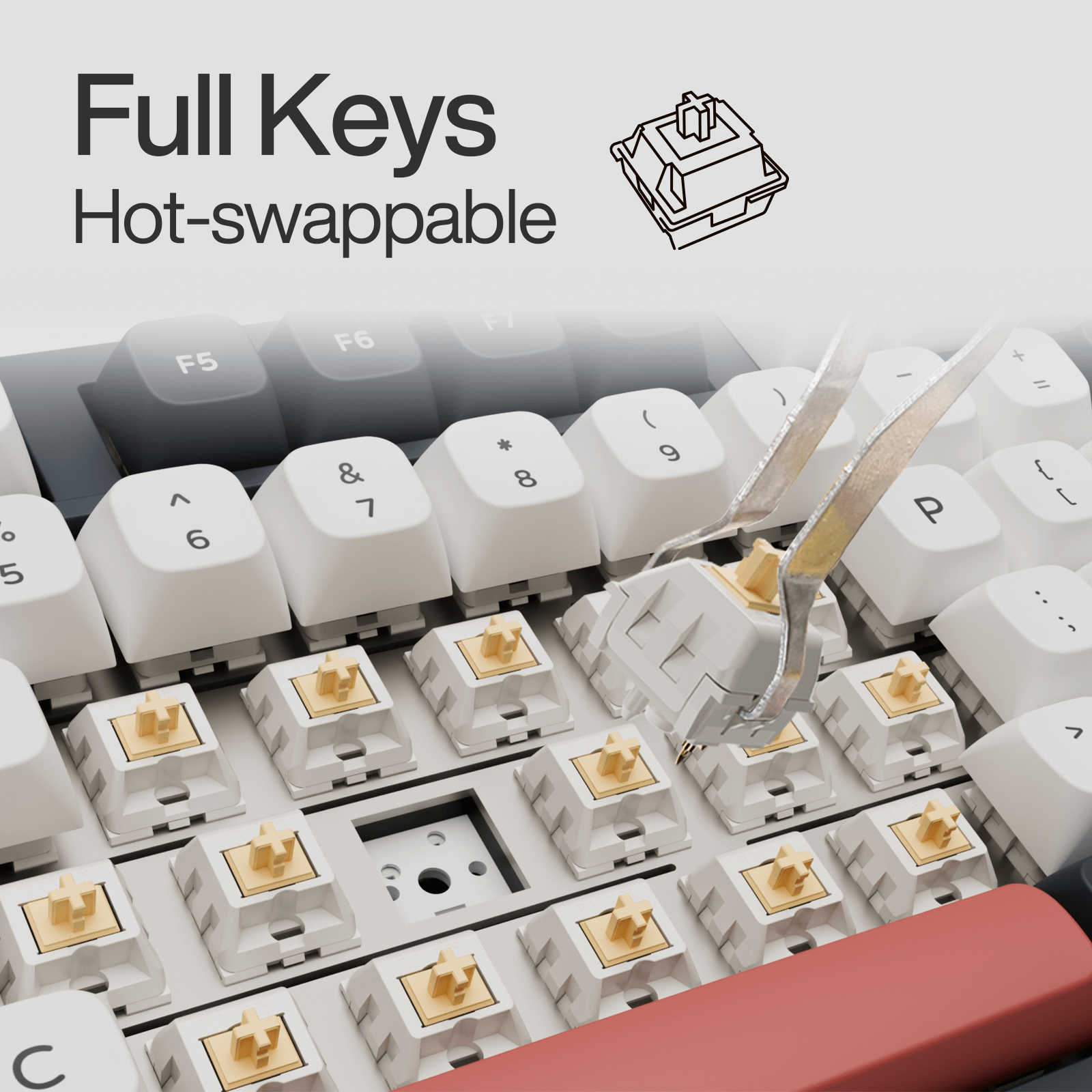 The Gamakay TK101 mechanical keyboard is hot-swappable, with a south-facing RGB PCB