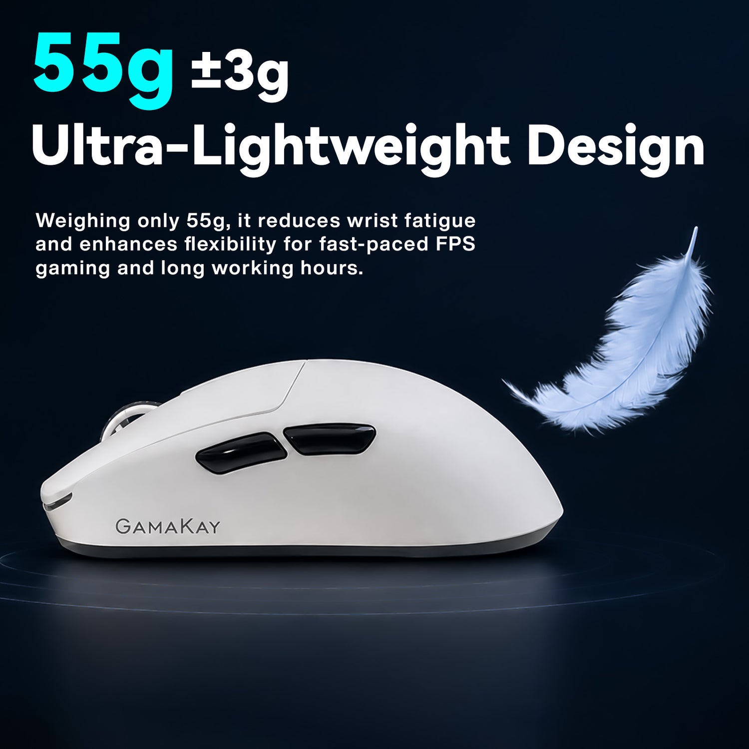 GamaKay GX1 &amp; GX1 PRO 55g Ultra-Light Silent Wireless Gaming Mouse