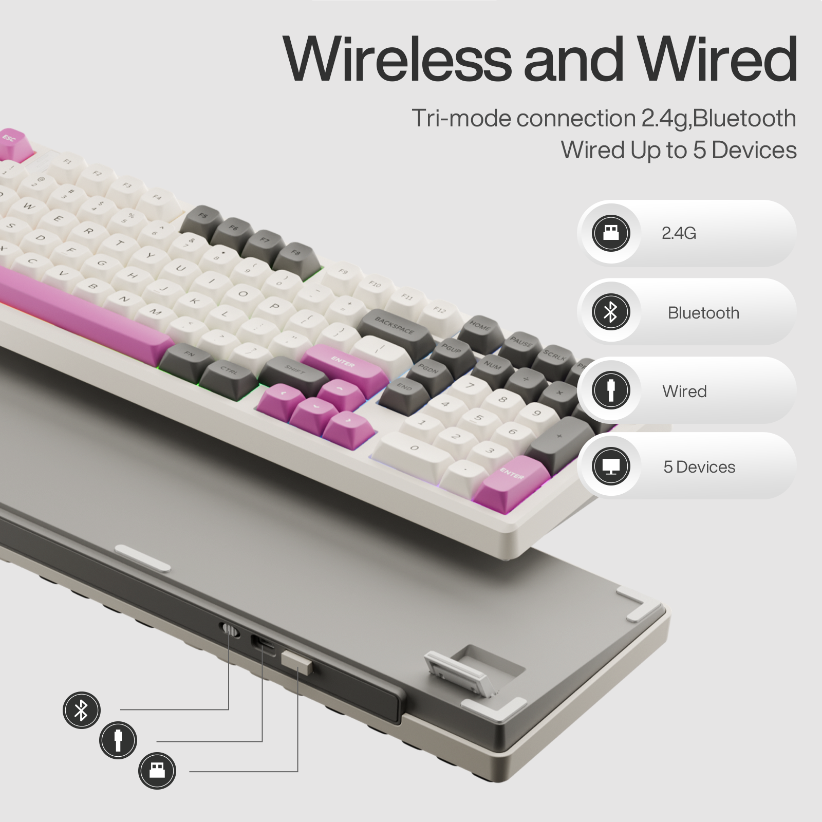 &lt;tc&gt;Gamakay TK101 Clavier mécanique 98% sans fil avec pavé numérique&lt;/tc&gt;