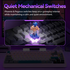 GamaKay TK75 SOCD quiet mechanical switches with Phoenix and Pegasus silent switches for gaming and office typing