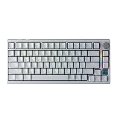 Gamakay TK75 TMR magnetic gaming keyboard, 75% layout keyboard with backlit RGB lighting and light bar, with PBT cherry profile keycaps in ANSI layout- white