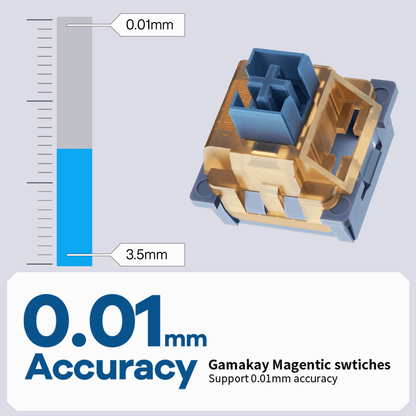 Gamakay TK75HE V2 comes with the mercury or Phoenix V2 magnetic swtich with the 0.01mm accuracy of key settings; Compatible with other hall effect keyboard