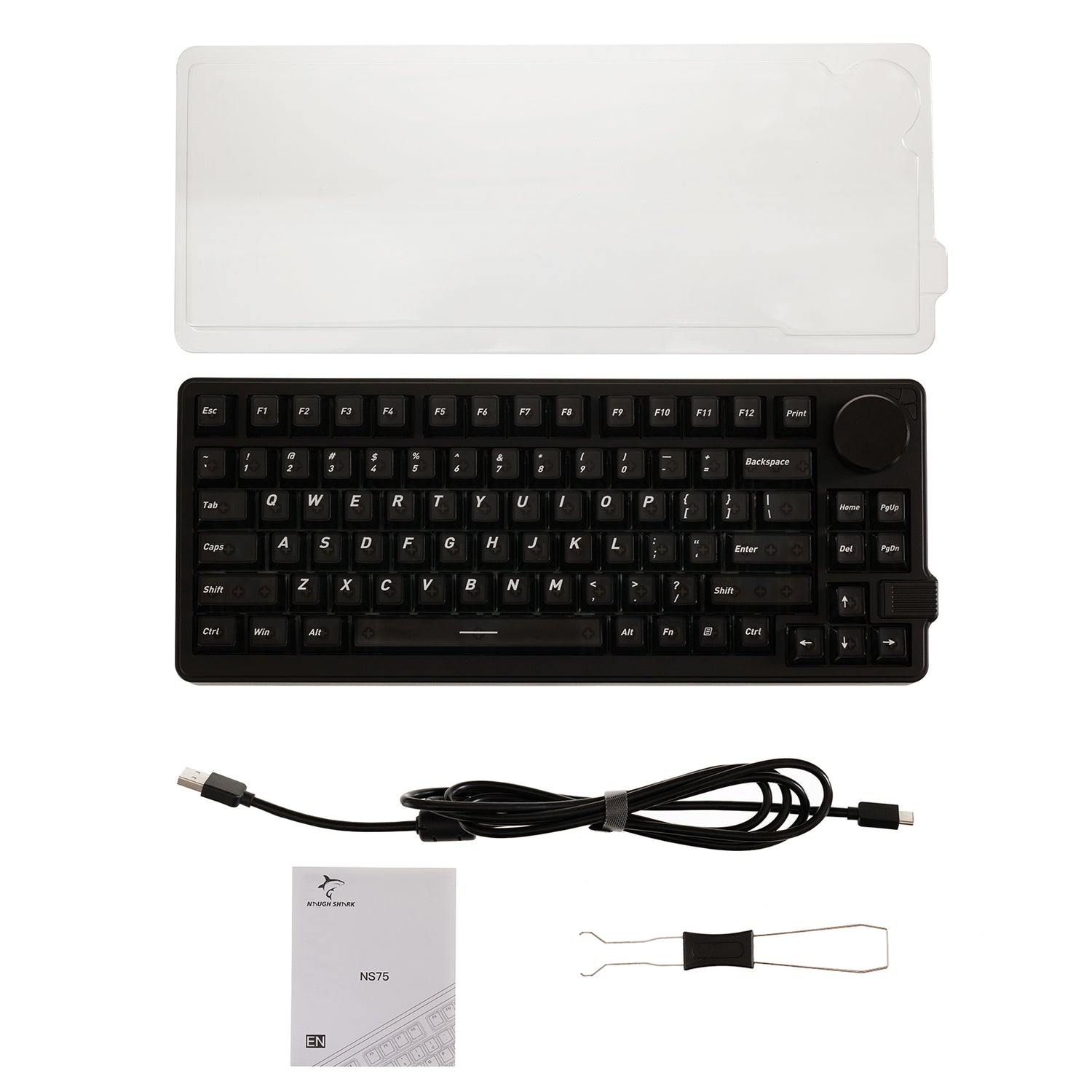 Gamakay x NaughShark NS75 Hall Effect Magnetic Keyboard Large knob 0.005mm RT Accuracy 8K Polling Rate0 Dead Zone Snap Tap