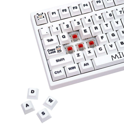 Gamakay 132 Keys White Lovely Milk Cow Keycaps Set