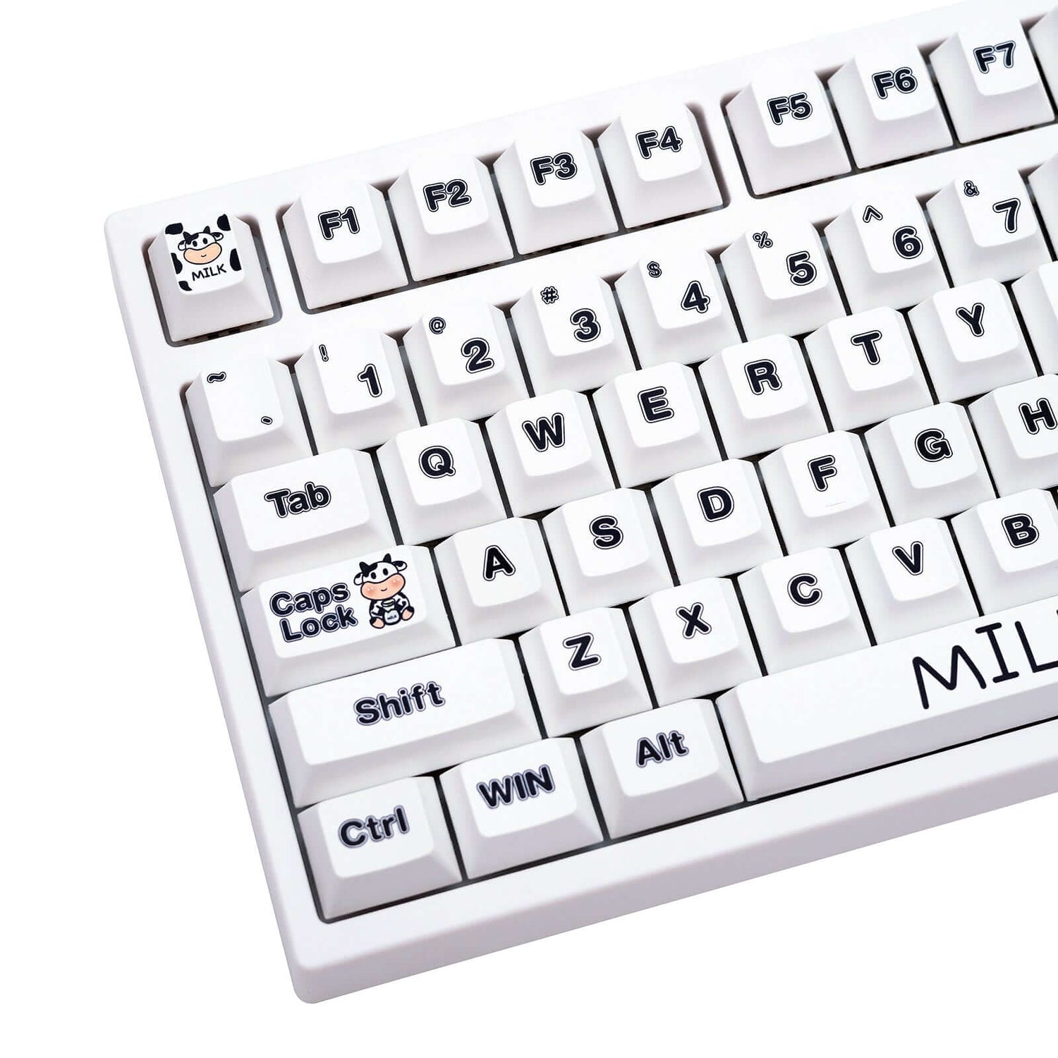 Gamakay 132 Keys White Lovely Milk Cow Keycaps Set