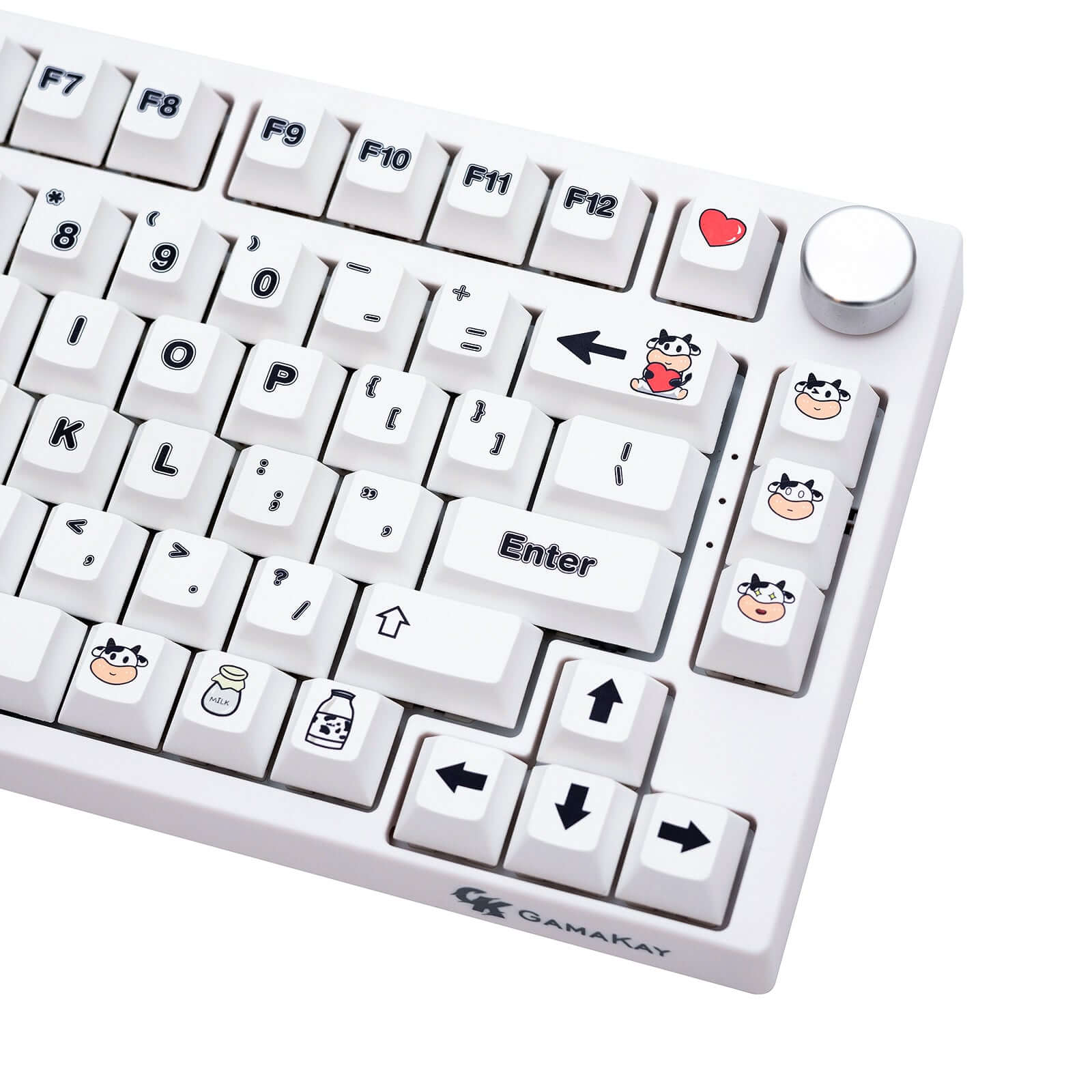 Gamakay 132 Keys White Lovely Milk Cow Keycaps Set