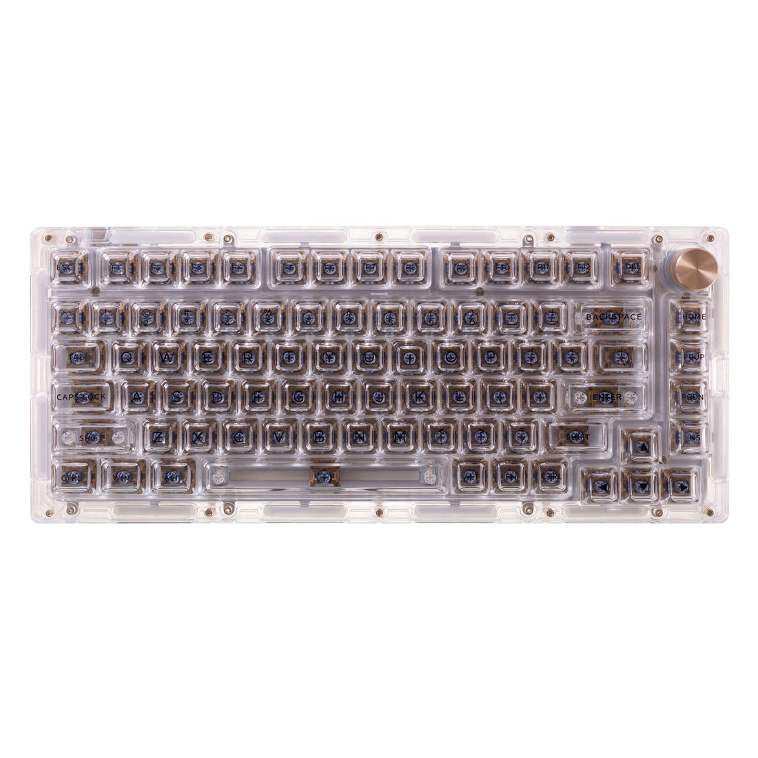 This transparent keycap is made of high-quality PC material, which fully showcases the transparency of the keycap. The stability of PC keycaps is excellent, so it is the best material for transparent keycaps, which can better show the RGB effect of mechan