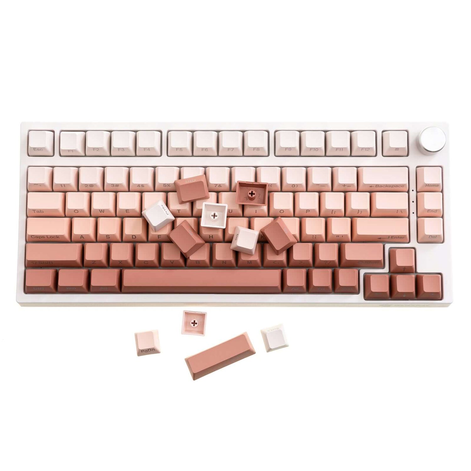 Gamakay 123 Keys Pink Gradient Keycaps Set, OEM Profile Side Hot-Stamping PBT Keycap Set Suitable for 61/68/75/80/84/87/98/104/108 Layout Mechanical Gaming Keyboard (Pink Gradient Theme)