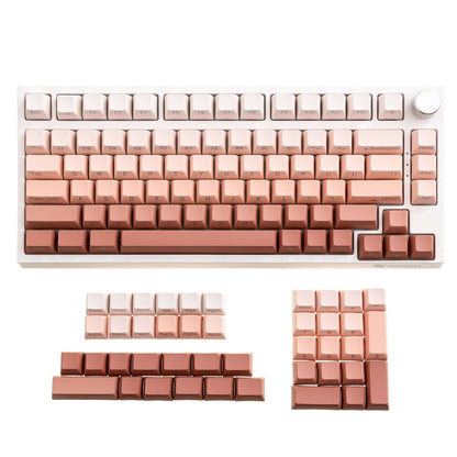 Gamakay 123 Keys Pink Gradient Keycaps Set, OEM Profile Side Hot-Stamping PBT Keycap Set Suitable for 61/68/75/80/84/87/98/104/108 Layout Mechanical Gaming Keyboard (Pink Gradient Theme)