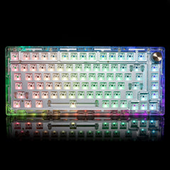 The SN75 is a arcylic mechanical keyboard kit. The transparent keyboard case will make the RGB more attractive.