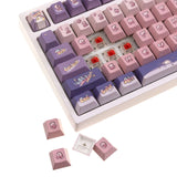 Gamakay 140 Keys Purple & Pink Space Cat Theme Keycaps Set