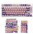  Gamakay 140 Keys Purple & Pink Keycaps Set, Cherry Profile PBT Five-Sided Thermal Sublimation Keycap Set for 61/68/75/80/84/87/98/104/108/Alice Layout Mechanical Gaming Keyboard