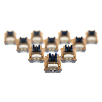 This is the Gamakay planet series-Mecury mechanical switches, the super smooth linear swtiches for any hot-swappable keyboards. The trigger force is only 30gf min, and the end force is 50gf Max. You just need to move your finger and have a little touch then you can finish a click.