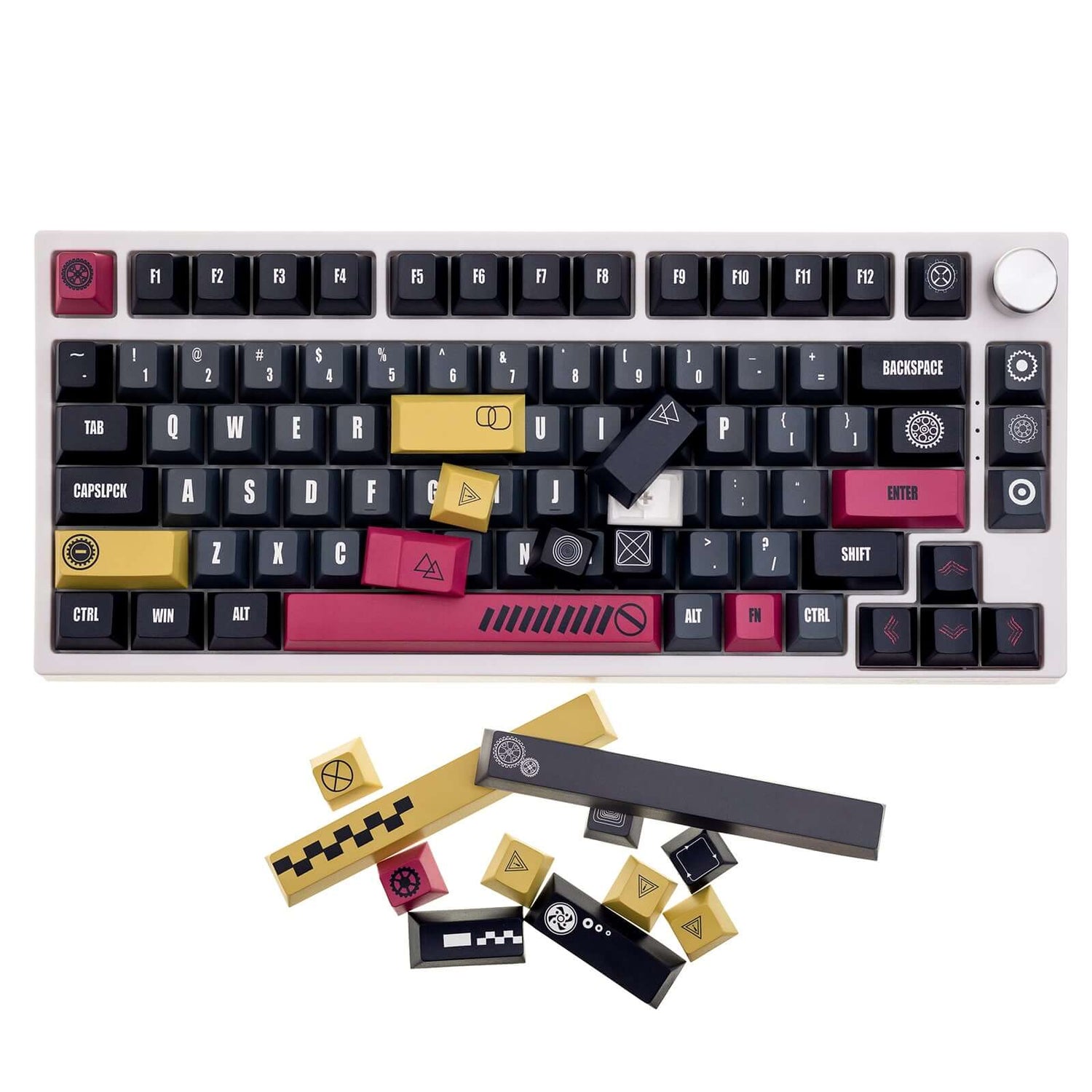 Gamakay 149 Keys Steampunk Style Keycaps Set, Cherry Profile PBT Dye-Sub Double-Shot Keycap Set - Add Victorian Charm to Your Keyboard with Steampunk-inspired Keycaps